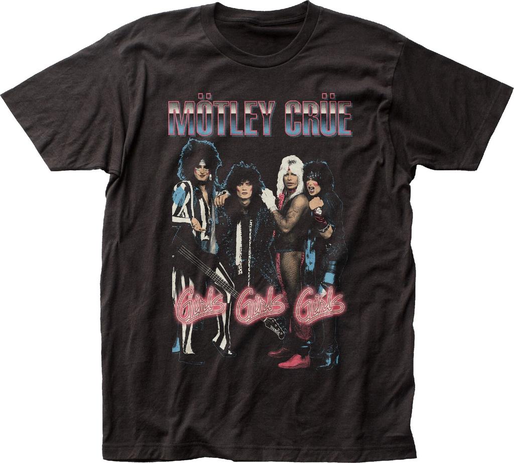 Motley Crue 90s Style Girls Girls Girls T Shirt Mens Rock And Roll Music Black