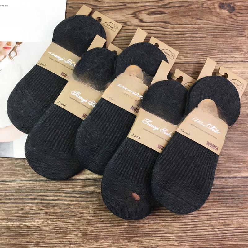 

Женские весенне-летние ретро новые силиконовые нескользящие носки-следочки 1 pair темно-серого