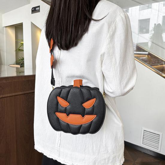 Pumpkin Crossbody Bag Halloween Pumpkin Purse Shoulder Bag with Adjustable Shoulder Strap for Party Street Daily Wear