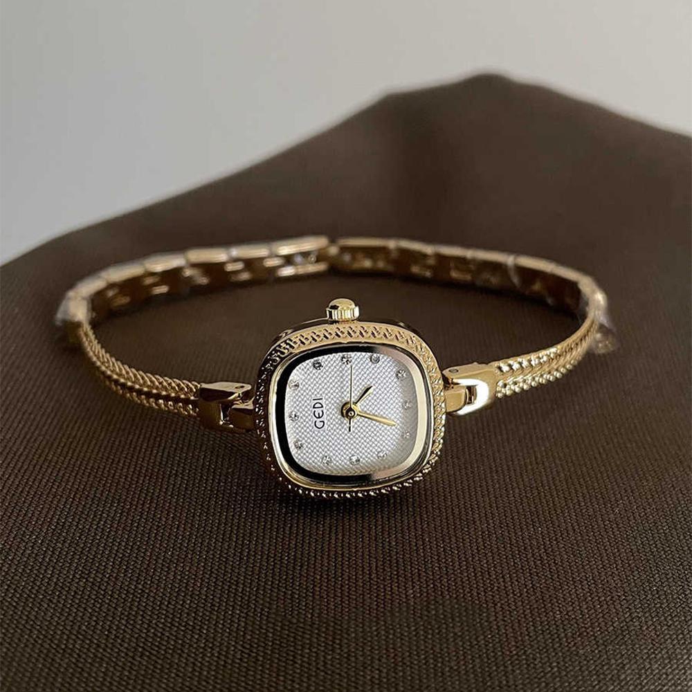 GEDI Watches Ladies Dress Watch Square Slim Strap Luxury Women Bracelet Quartz Watches Vintage Small Women's Wristwatch