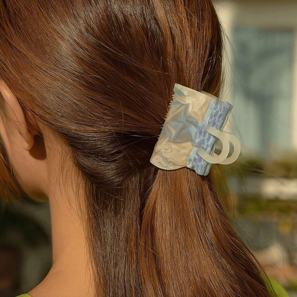 Elegant Square Hair Claw Korean Style Shark Clip Fashion Acetic Acid Hair Claw  Work