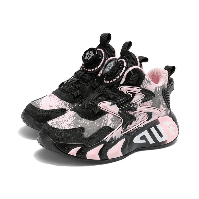 Children's Basketball Shoes Men's 6-12 Years Old Children's Shoes 2025 New Autumn and Winter Running Velvet Sports Shoes Entity