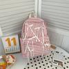 School Backpack Cute Ribbon Bow Students Backpack Plaid Y2k School Bag Large Capacity Travel Daypack Students Travel Daypack