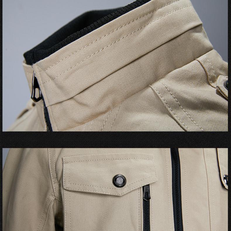 Állványgallér férfi mosott kabát pamut katonai munkaruha szabadtéri alkalmi kabát divatos kabát