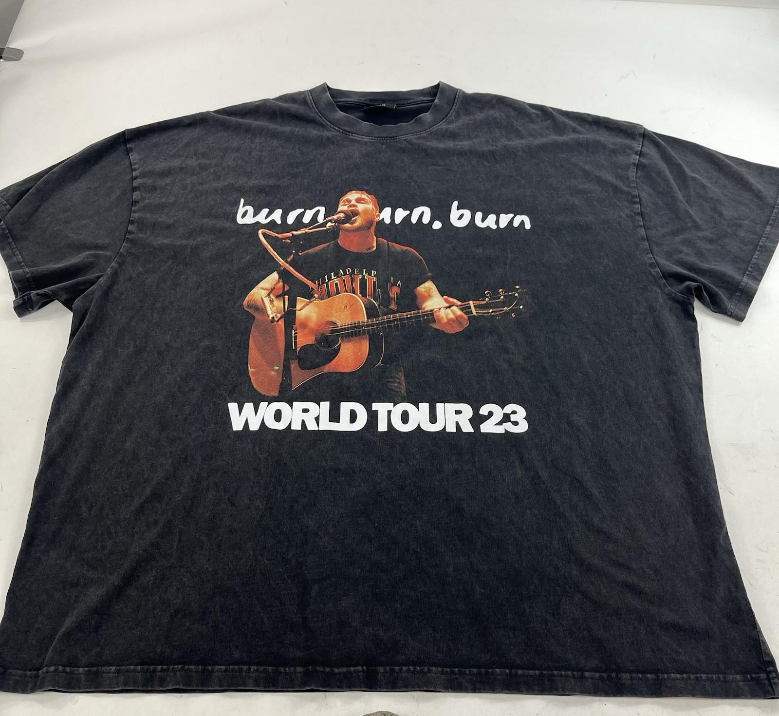 Zach Bryan Burn Burn Burn World Tour 23 T Shirt Size 3XL Band Tee 2023 XL
