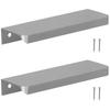 Modern Matt Silver Edge Furniture Handle 96/116 MM Set of 2