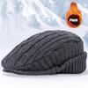 Big Size Autumn Winter Warm Plush Knitted Berets Big Head Retro Versatile Newsboy Caps Women Men Ear Protection Visor Flat Cap