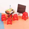 Simulation Miniature Furniture Model Retro Small Stool Decoration Dollhouse Props Accessories Household Chores Toys 20pc/lot
