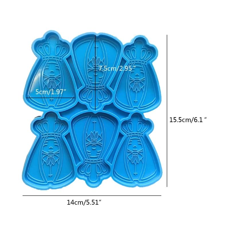 6 Cavities Silicone Resin Molds Ornaments Moulds Crafts Making Moulds King Shaped Silicone Material Hand-Making Tools