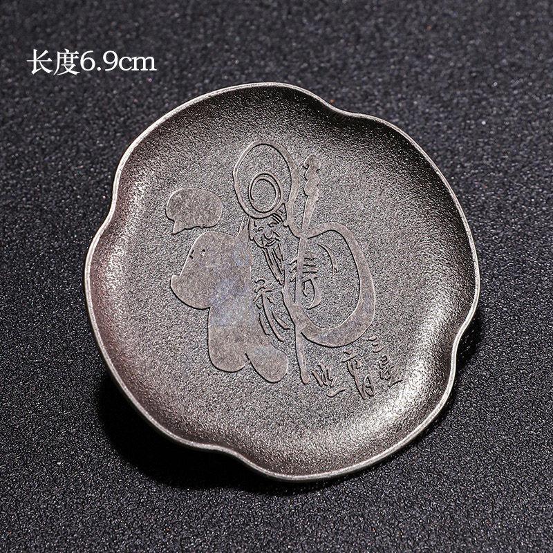Japanese Bronze Cup Pad, Alloy Cup Holder, Tea Dish Coaster, Antique Zen Style, Heat Insulation Pad, Kung Fu Tea Ceremony Access
