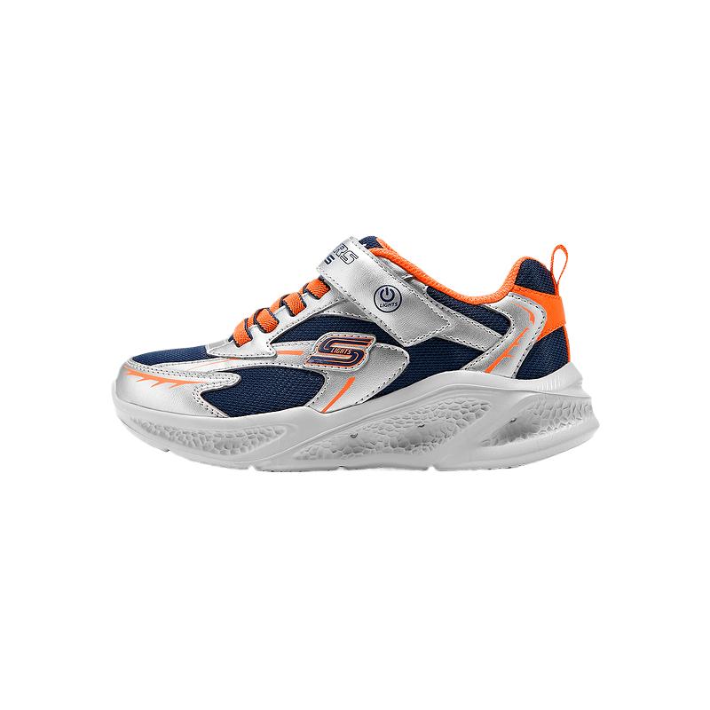 Skechers Детские Meteor Lights Удобные Универсальные Мягкие Модные Повседневные Низкие Кроссовки Детские кроссовки Серебристый 401497L-SLOR 27.5