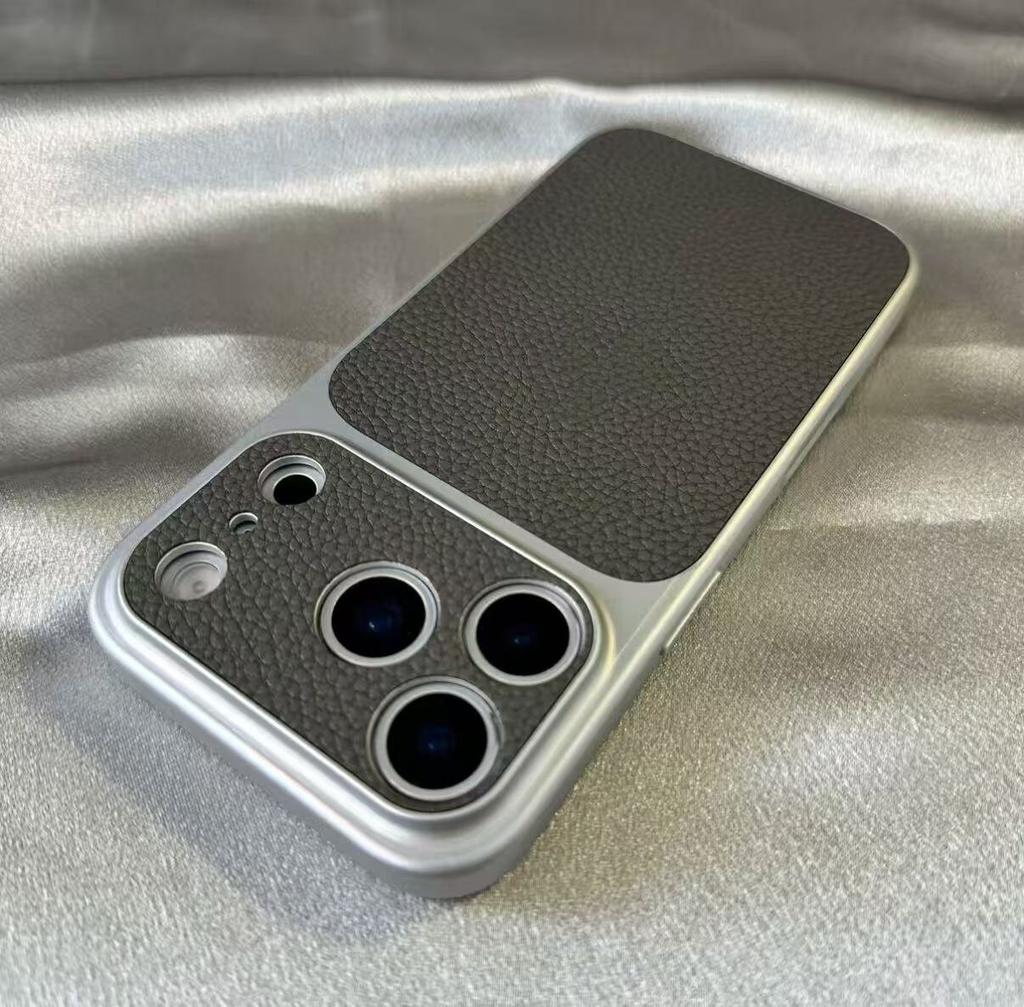 Luxury Soft Silicone Lichee Pattern Cortex Phone Case For iPhone 17 AIr 11 12 13 14 15 16 Pro Max Plus Bumper Back Cases Cover