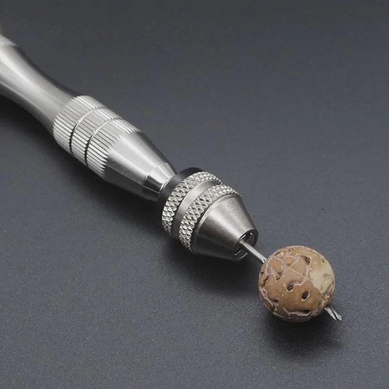 Mini Micro aluminiowa wiertarka ręczna 0.3-3.6mm z uchwytem bezkluczowym wiertła kręte HSS do biżuterii rzemieślniczej ręczne wiercenie narzędzia obrotowe
