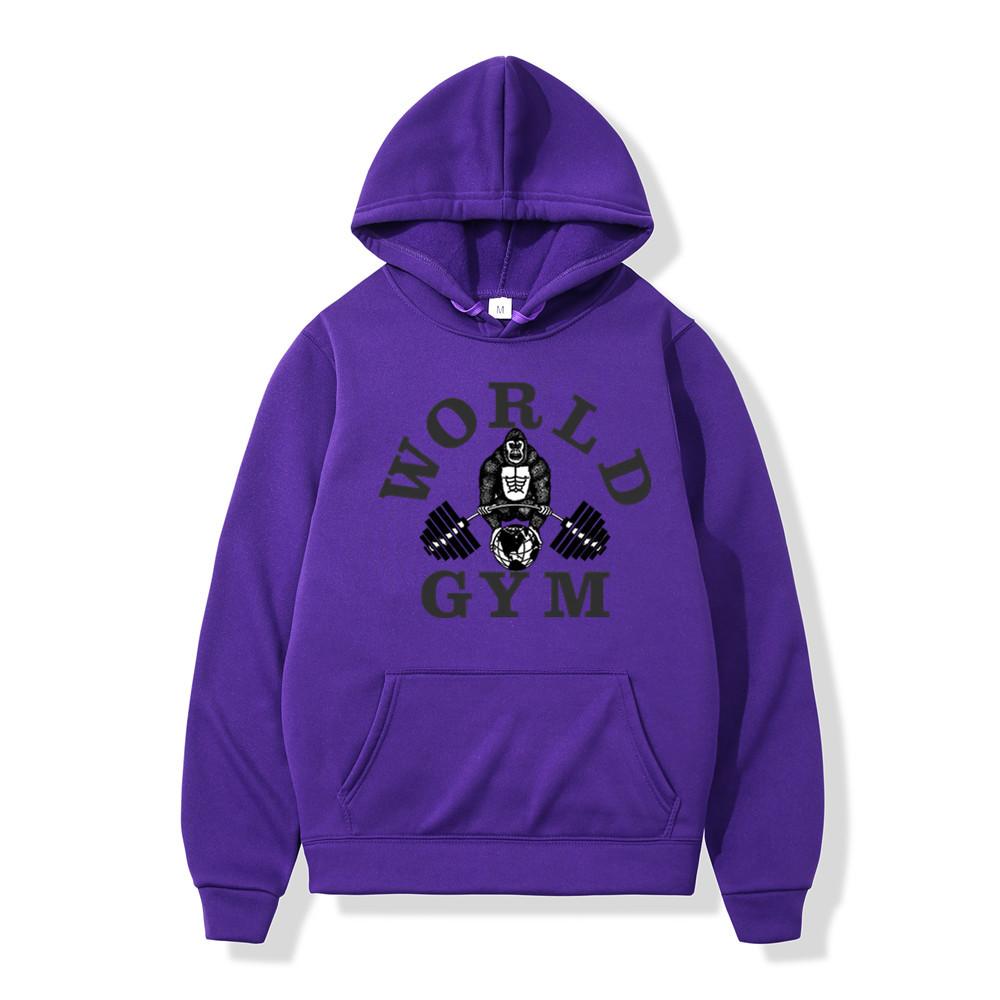 Fashion Men Hoodies World Gym Sports Harajuku Couple Men Womnen Fashion New Brand Design Pullover Men's Fleece Hoodies