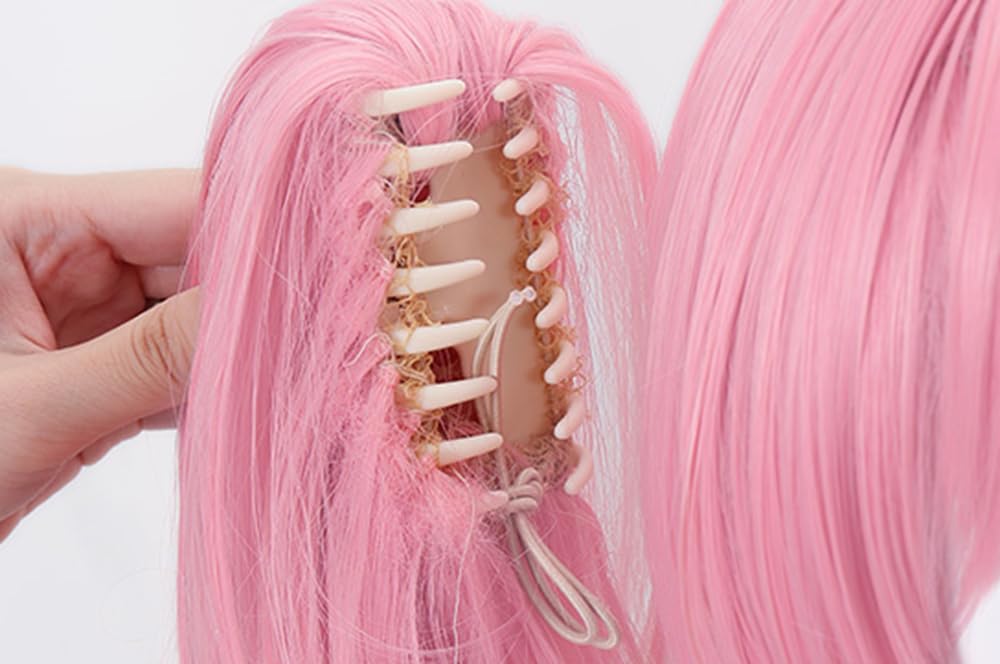 Madoka Kaname Cosplay Full Disguise Unisex Costume School Cosplay Wig Wig, Heat-Resistant, Wig, Accessory, Halloween, Festival, Event,