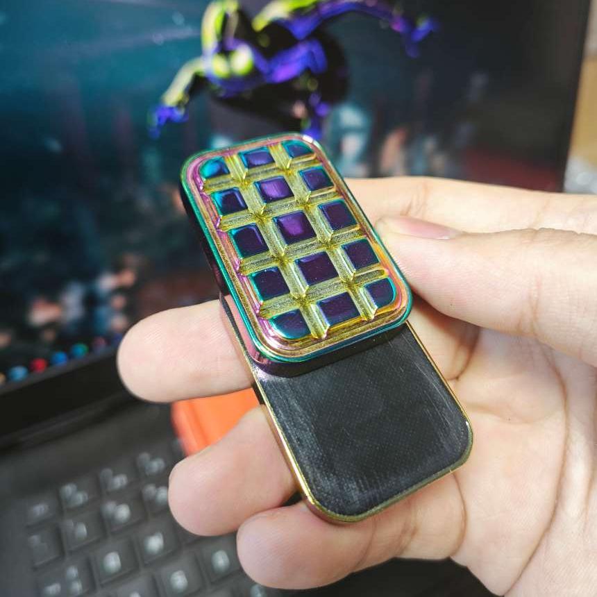 Fidget Mechanical Slider Edc Magnetic Push Card Fingertip Pushing Plate Haptic Coin Metal Sensory Stress Reducing Toys Men'S