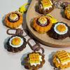 Schlüsselanhänger Anhänger Mais Eierkuchen Design Mini Größe Essen Schlüsselanhänger Schlüssel Taschen Handy Lanyard Vielseitiges Hängeornament