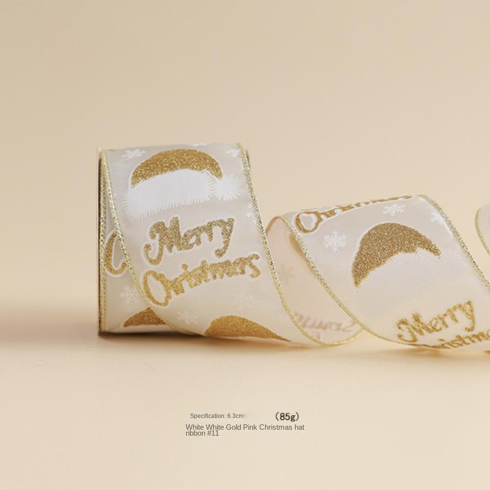 Gold Christmas Ribbons Imitation Hemp Material Bows Craft Decoration  Christmas Decorations