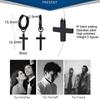 Vnox Simple Cross Dangle Earrings for Men Women Minimalist Stainless Steel Drop Small Hoop Metal Ear Jewelry Anti Allergy