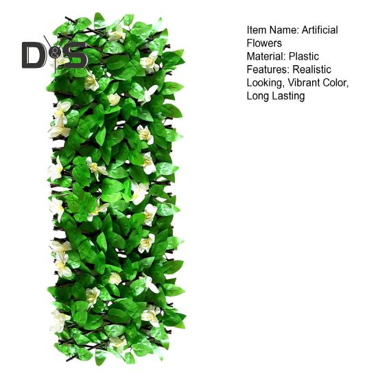 Expanding Garden Flower Trellis Panels Artificial Plants Realistic Looking Bright Color UV-Resistant Fence Screening Fake Plants