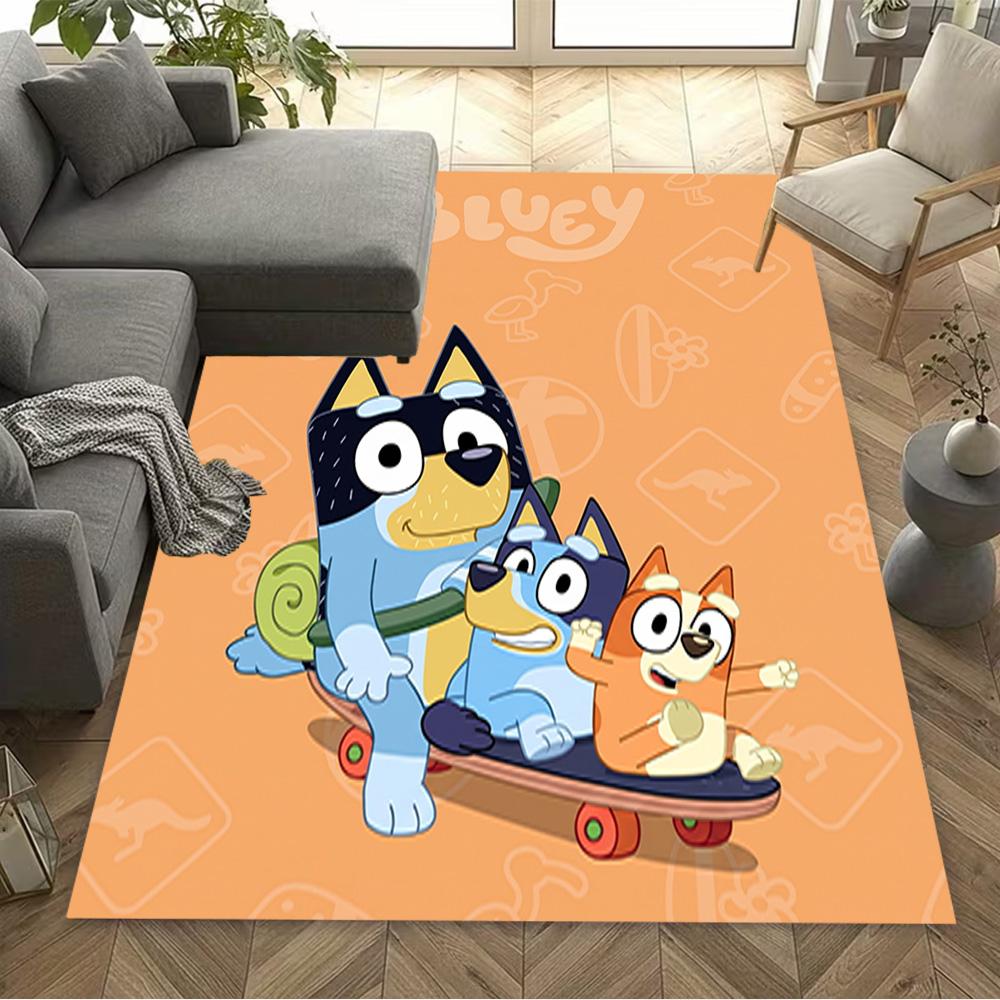 Bluey Family Adventure Carpet Design for Foyer Decorate Room Bedrooms Dormitory Anti-slip Rug Office Home Decor Gift for Festivals