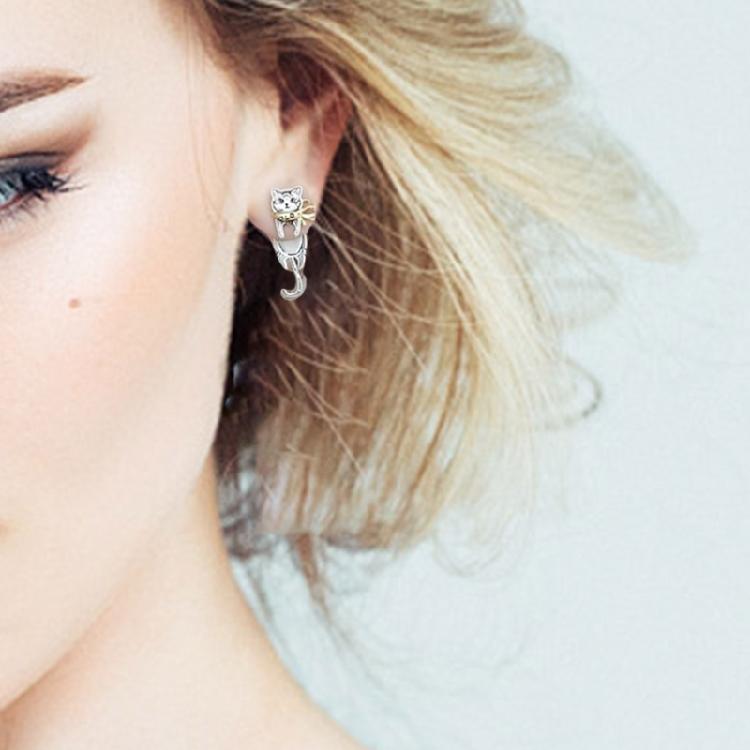 Stilvolle asymmetrische Katzen-Ohrringe, gefertigt aus robusten Legierungsmaterialien für lange Nutzungsdauer, Komfort und Freizeitkleidung