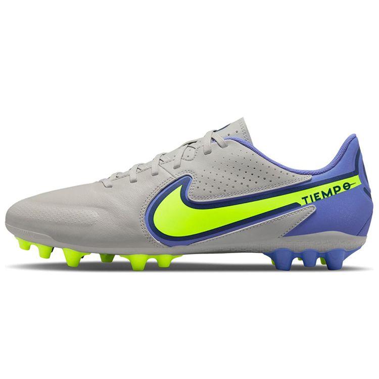 Nike Tiempo Legend 9 Academy Round Toe Lace-Up AG (Rubber Short Studs) Slip-Resistant Durable Soccer Shoes Men Soccer Shoes Gray Blue DB0627-075