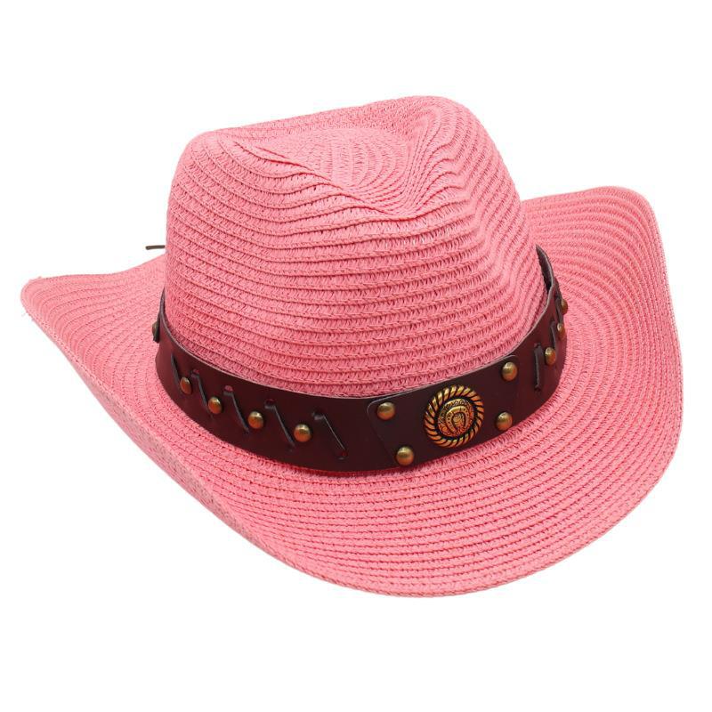 Flat Top Beach Hat Seaside Sun Hat Dome Vacation Rough Rim Panama Lafite Straw Hat