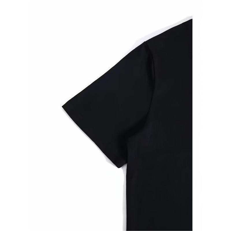 Womens Black White Sunflower Print Tee Round Neck Short Sleeve Relaxed Fit Durable Hot Transfer Floral All-Season Machine Washable Versatile Casual