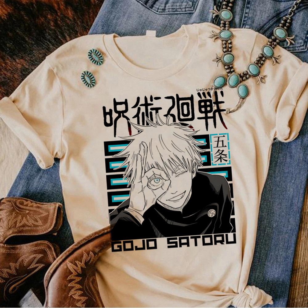 Jujutsu Kaisen shirt female korean clothes anime Grunge Gothic graphic Psychedelic Trendy korean clothes Breathable Graphic