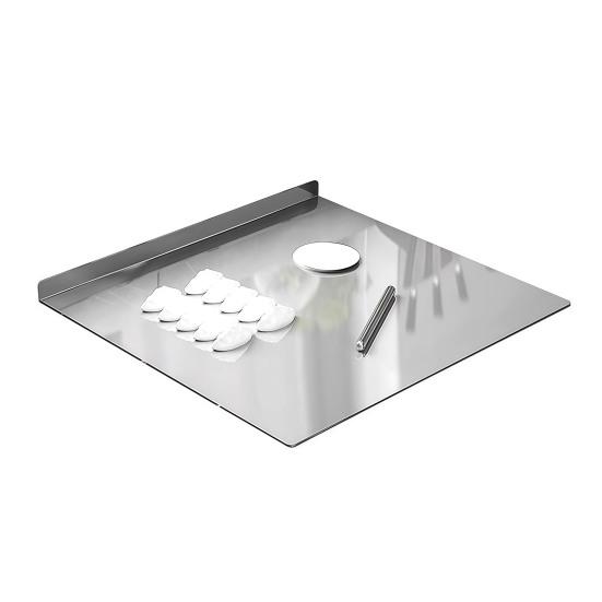 Stainless Steel Cutting Board Anti-Slip L-shaped Edge Chopping Board Multi-Purpose Kitchen Prep Board for Meat Vegetables Dough