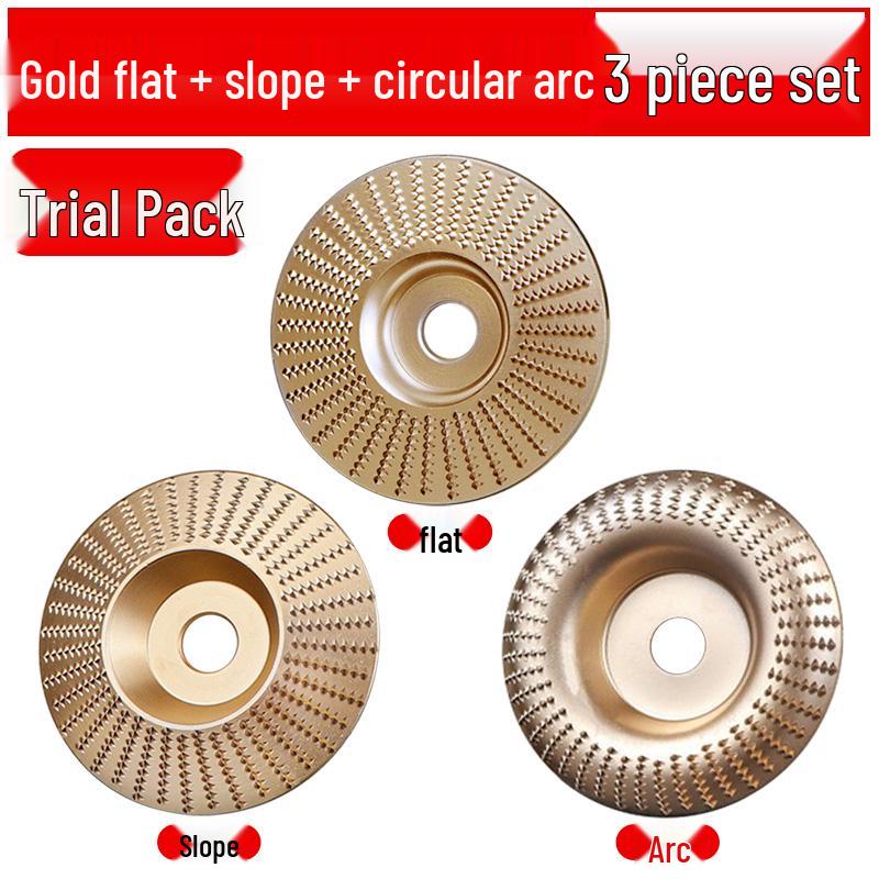Woodworking Angle Grinder Burr Disc & Polishing Wheel Set