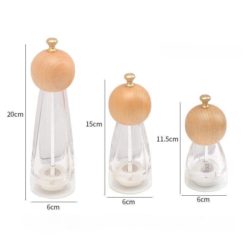 Acrylic Pepper Sea Salt Grinder Manual Mill for Kitchen Camping BBQ Outdoor Spice Bottle Durable Design