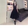 Large size suit skirt covering meat high waist splicing fake two-piece dress women's summer and Korean college style age-reducing dress