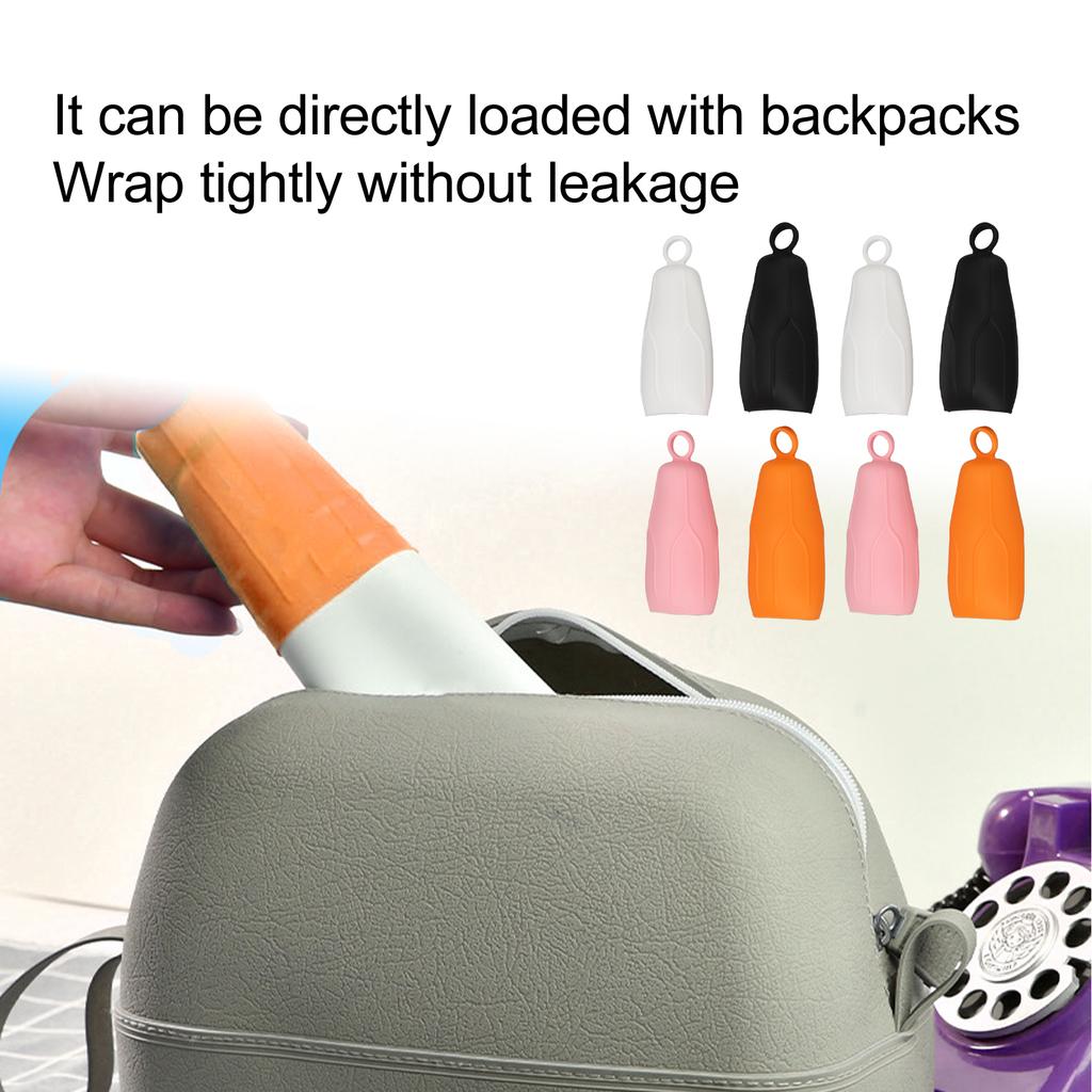 8pcs Elastic Toiletry Sleeve Protective Silicone Ring Hook Leakproof Toiletry Cover for Travel Outdoor