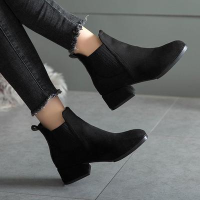 Stivali invernali da donna Stivaletti da donna con tacco spesso Slip On Scarpe da donna Stivali