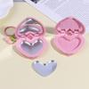 1Pcs Heart Shape Mini Empty Blush Powder Box Eye Shadow Container With Mirror And Aluminum Pan Key Chain Lipstick Packaging