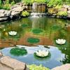 12 piece artificial lotus and leaf set - outdoor garden, swimming pool - fish pond decoration-White