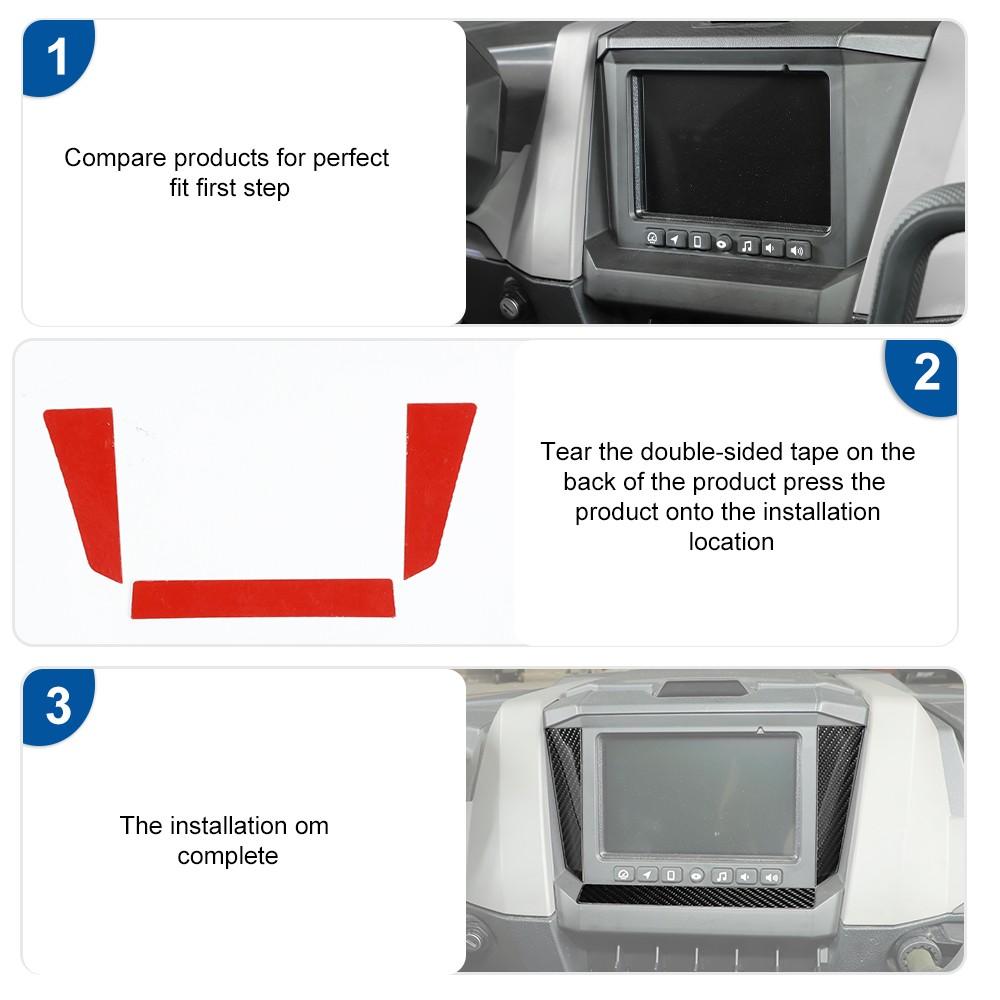 3Pc Navigation Screen Frame Trim Decal Cover for Polaris RZR PRO XP UItimate 21+