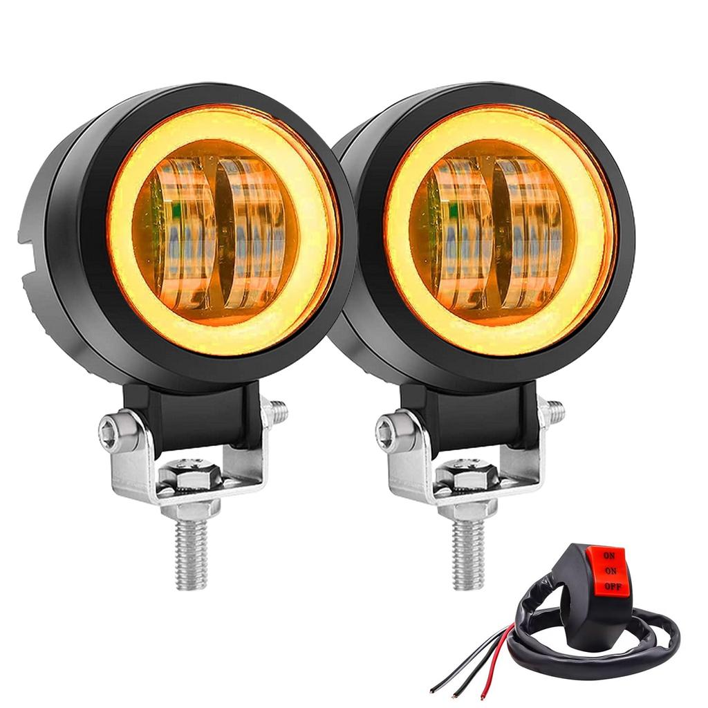 Ygmylandbb Motorcycle LED Fog Lamp, Squid Ring, 40W, Motorbike, Headlight, Daylight, Spotlight, LED Work