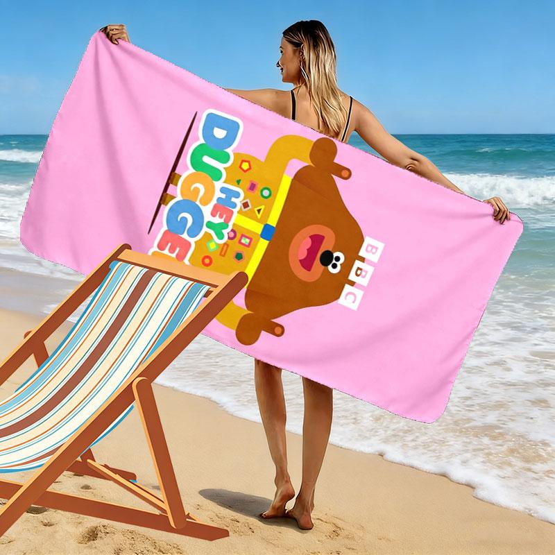 Hey Duggee Print Beach Towel, Large Soft Quick Dry Towel for Beach Camping Swimming