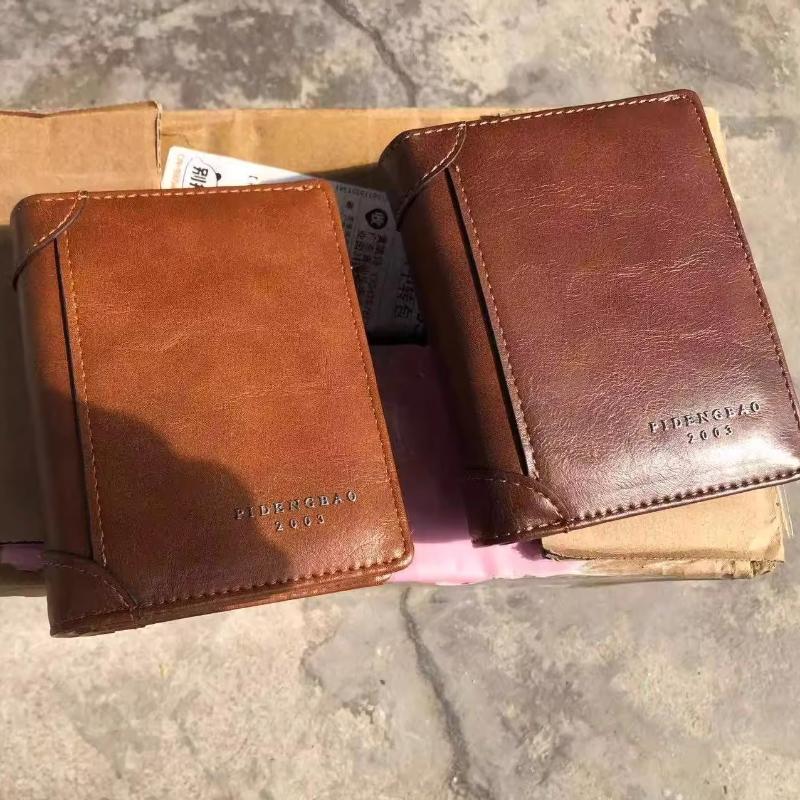 Business Luxury Men Wallets High Quality Short Leather Money Clip Multi Function ID Credit Card Card Holder Vintage Storage Men Clutch Bag