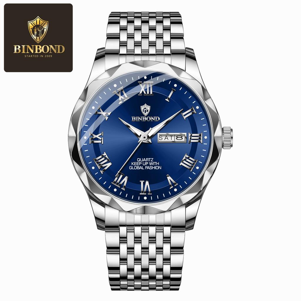 Men's Waterproof Luminous Business Watch Double Calendar Dial Quartz Watch