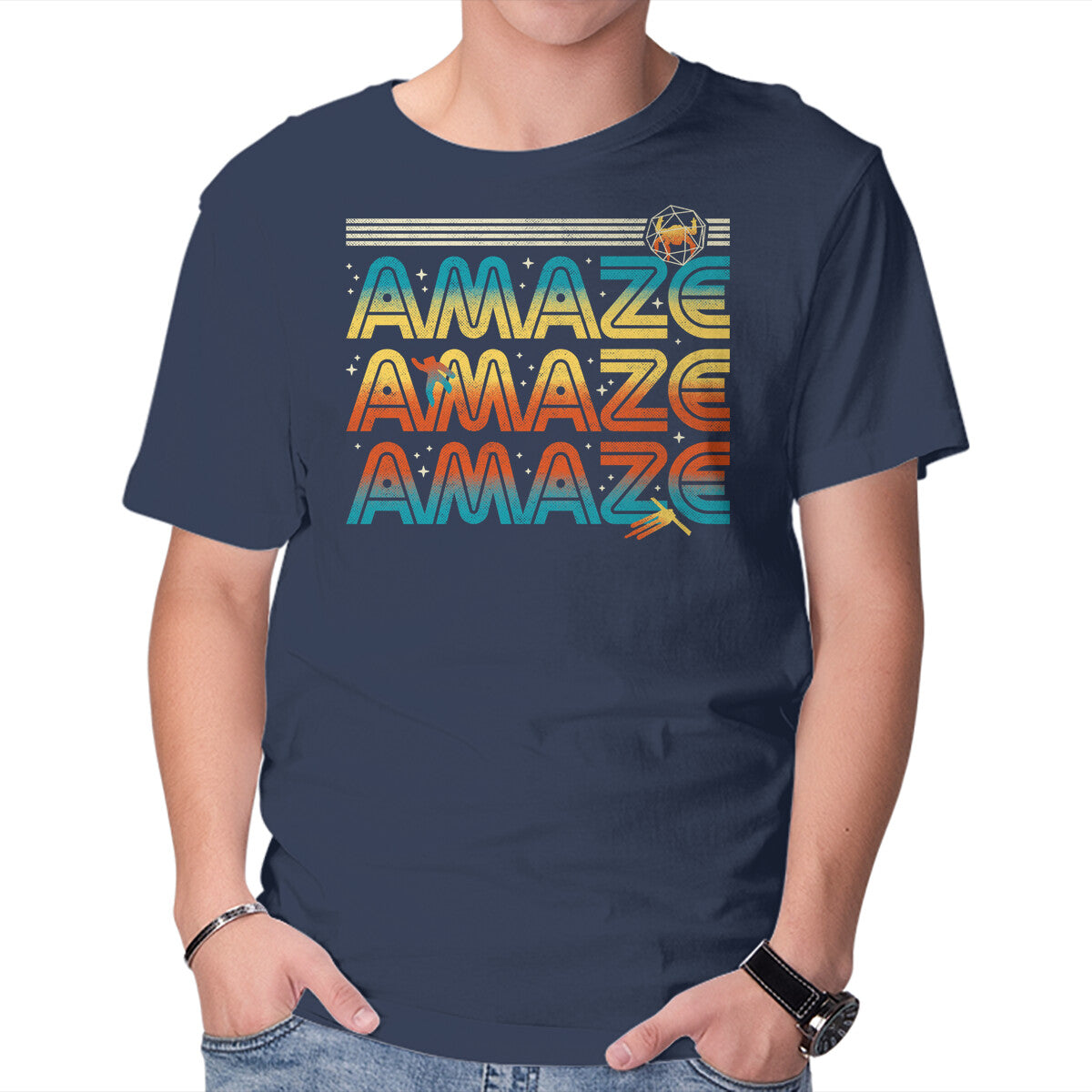Unisex Crew Neck T-Shirt Amaze Amaze Amaze Graphic Short Sleeve Casual Tee XS