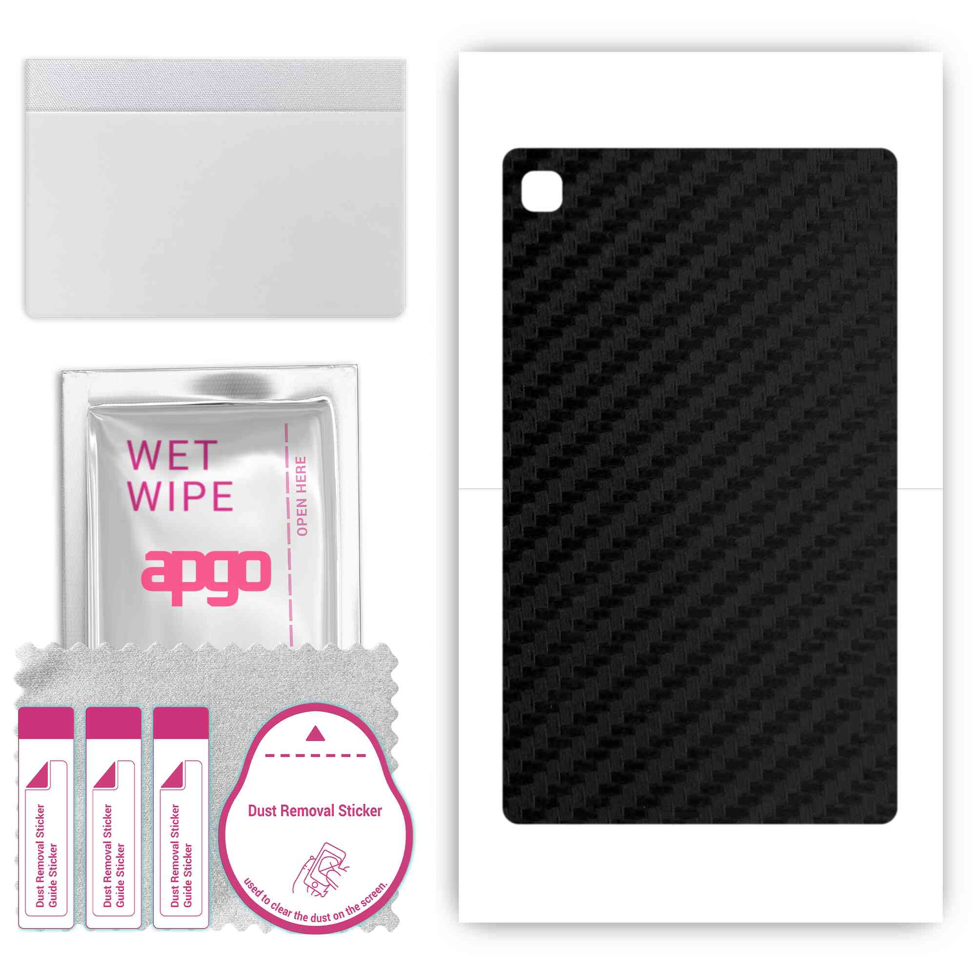 

Apgo Protective Skin Sticker for the back compatible with Samsung Galaxy Tab A7 2022, Wrap Film, Foil, Vinyl - Pattern Carbon Black
