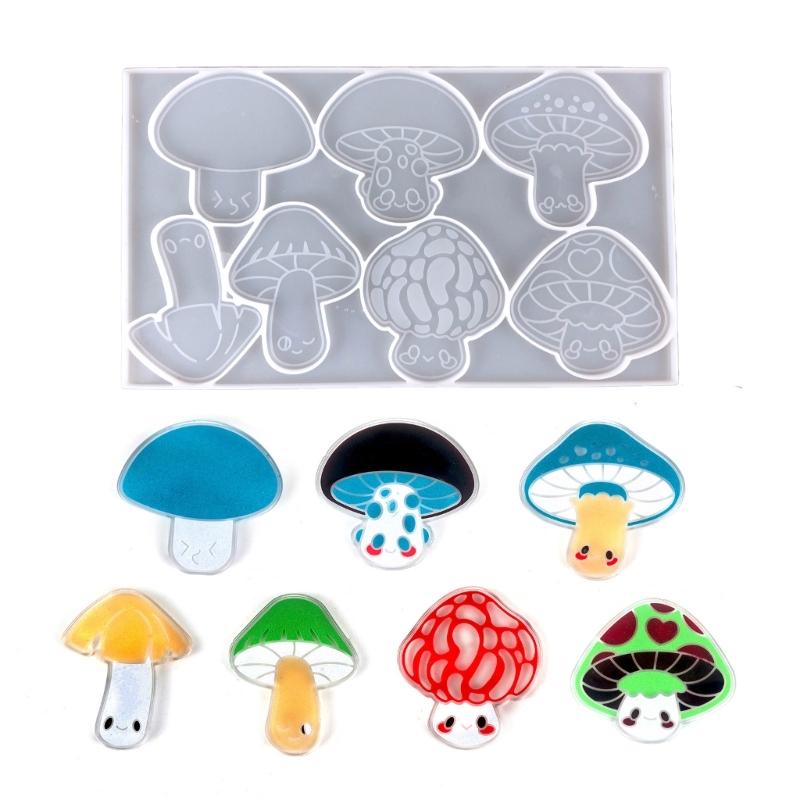 Pendant Molds Keychain Jewelry Mold Mushroom Shape Silicone Keychain Mold Silicone Material Hand-Making Tool for Pendant