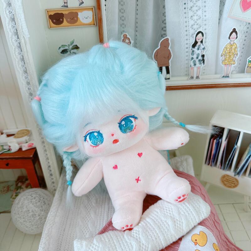 20cm Cotton Doll Blue Hair Baby Friends Idol Star Dolls Cute Stuffed Plush Toys Doll Plushies Toys Fans Collection Gifts
