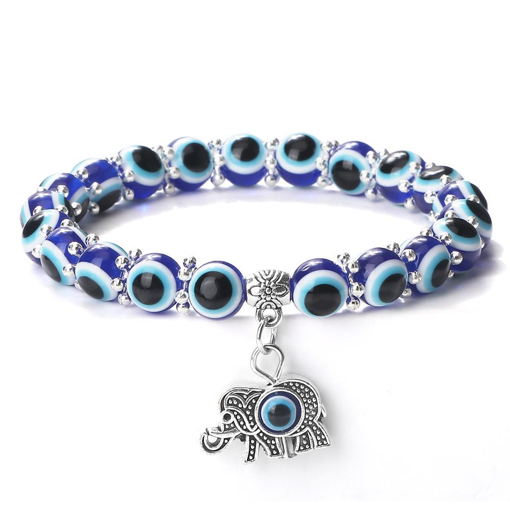 Personalized Devil s Eye Bead Elastic Bracelet - Unisex Handcrafted Design