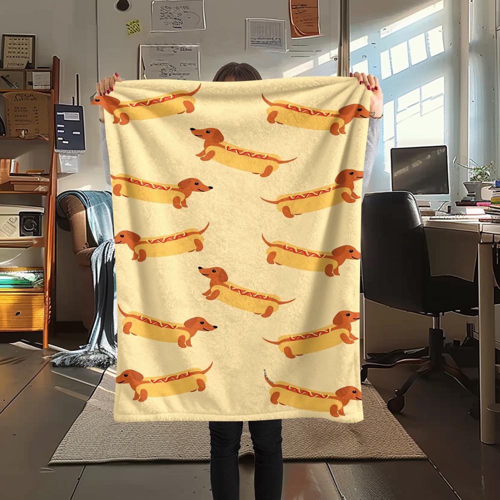 French Bulldog Sausage Dog Print Flannel Blanket,High Quality Comfortable for All Seasons,Home Decor,Warmth and Comfort,Perfect for Christmas Gifts