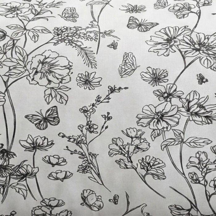 Parure de Lit - 240 x 220 cm - Coton Imprimé Floral Blanc - TODAY SUNSHINE